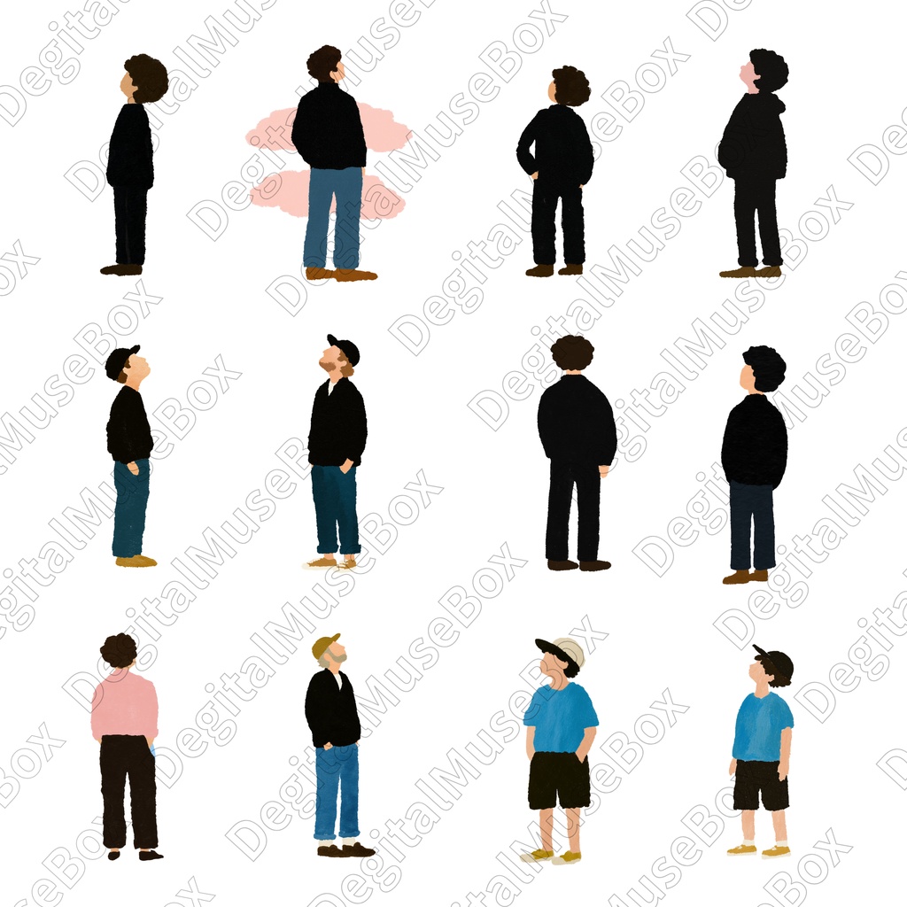 可愛い子供大人ドローン&飛行機クリップアート99種類セット