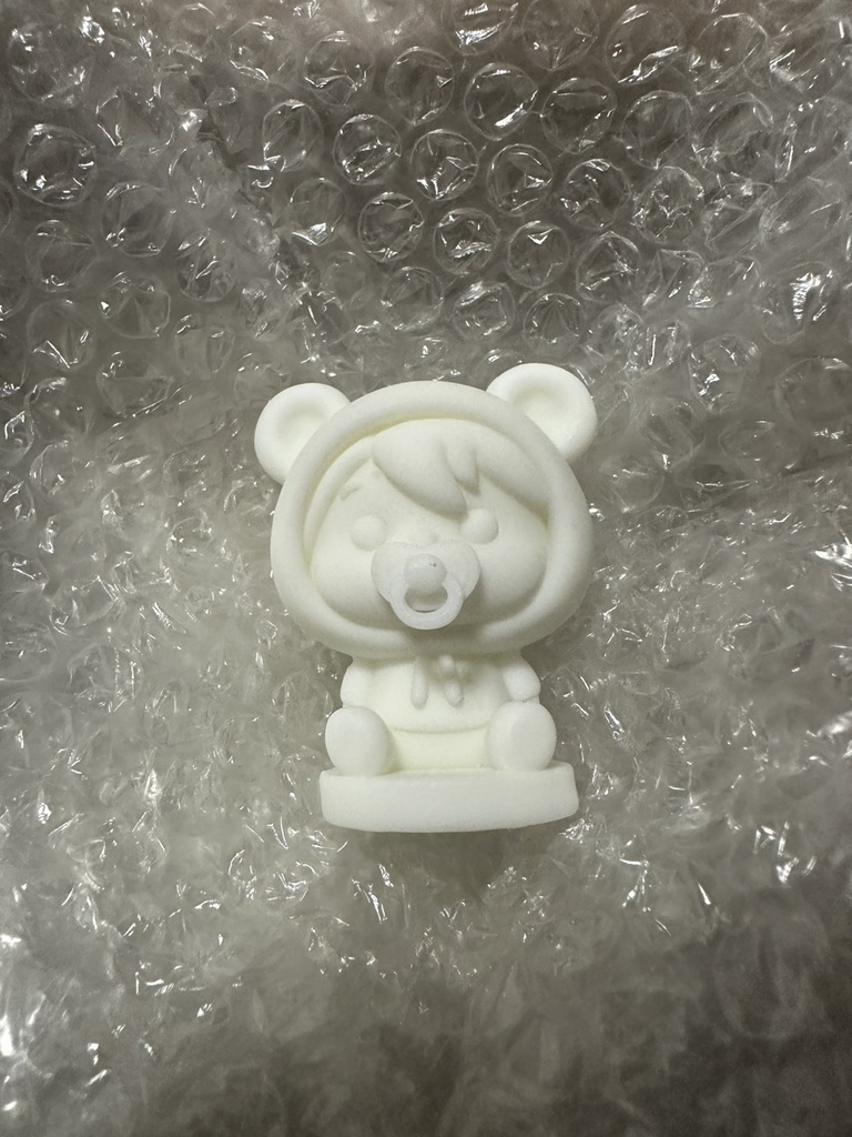 【受注生産】ぽこにゃん（ベビーバージョン）未塗装3Dプリントフィギュア｜3体セット