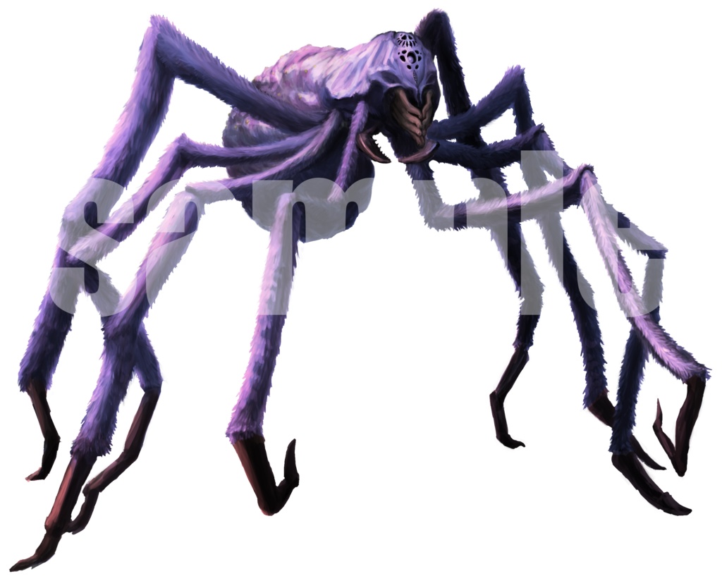 絵柄が違いすぎるクトゥルフ神話生物素材「レンの蜘蛛」