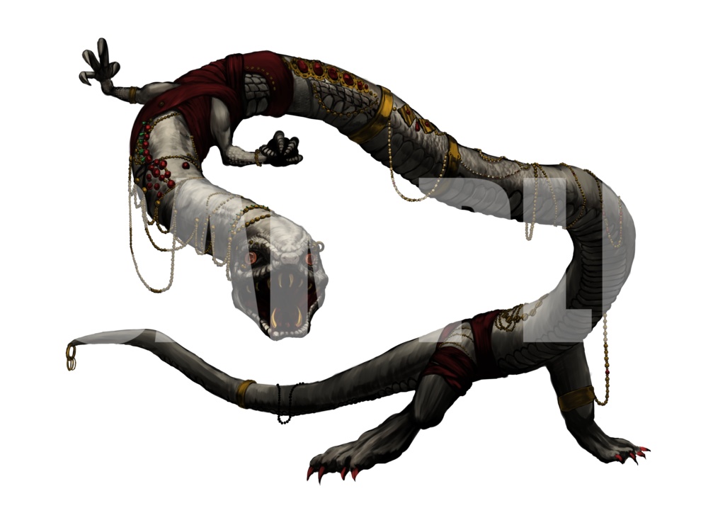 絵柄が違いすぎるクトゥルフ神話生物素材「ヘビ人間」