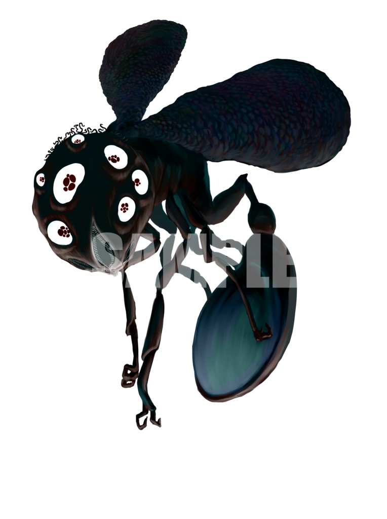 絵柄が違いすぎるクトゥルフ神話生物素材「シャッガイからの昆虫」