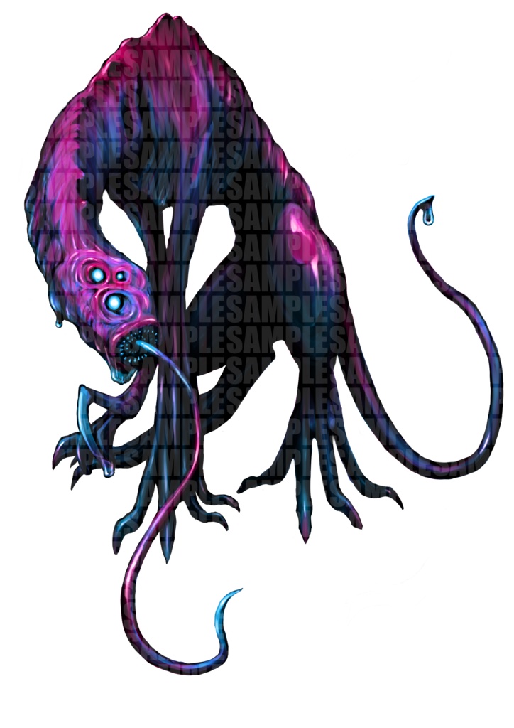 絵柄が違いすぎるクトゥルフ神話生物素材「ティンダロスの猟犬」