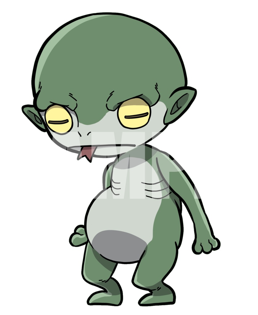 絵柄が違いすぎるクトゥルフ神話生物素材「ミリ・ニグリ」