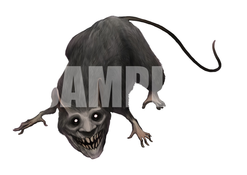 絵柄が違いすぎるクトゥルフ神話生物素材「ネズミ怪物」