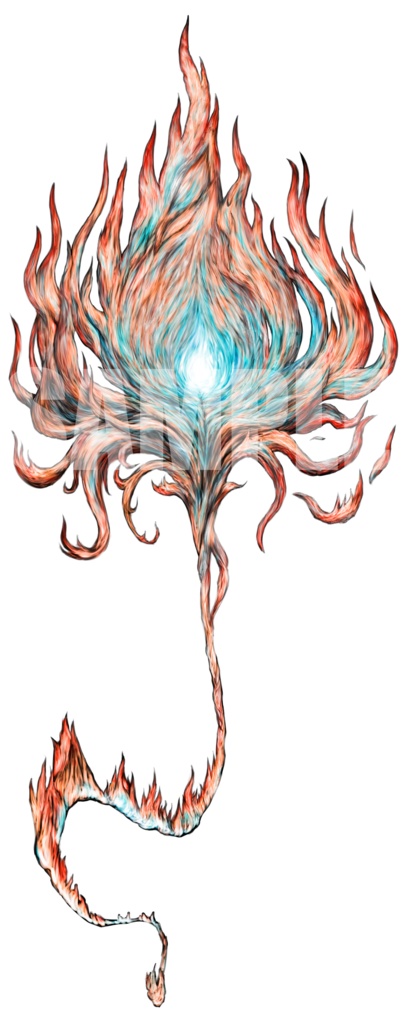 絵柄が違いすぎるクトゥルフ神話生物素材「炎の精」