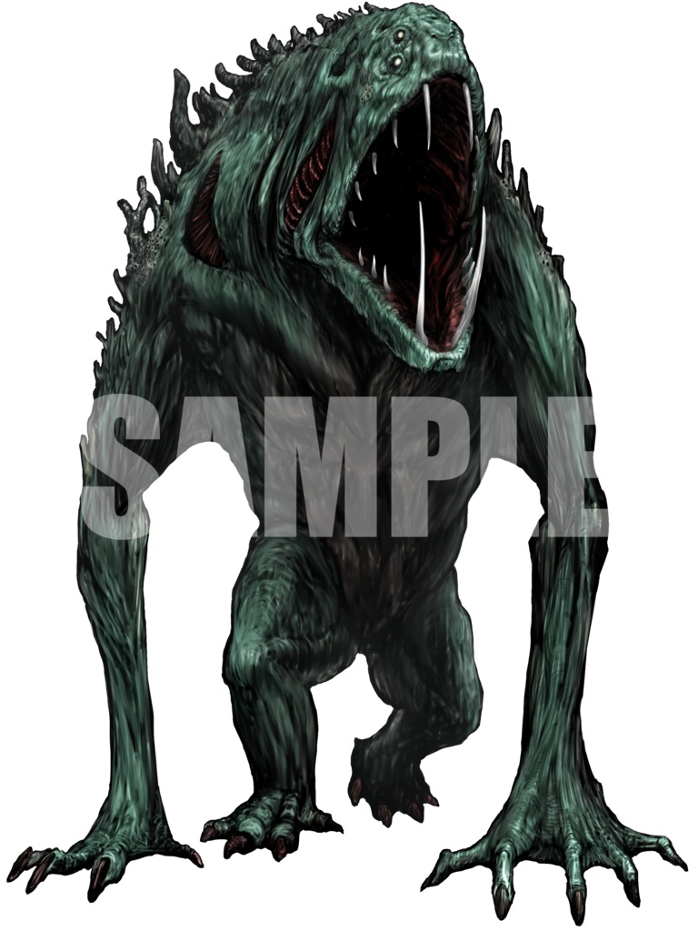 絵柄が違いすぎるクトゥルフ神話生物素材「ダゴン」
