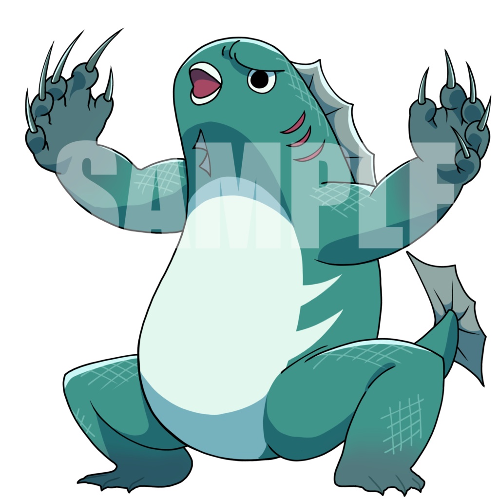 絵柄が違いすぎるクトゥルフ神話生物素材「ダゴン」