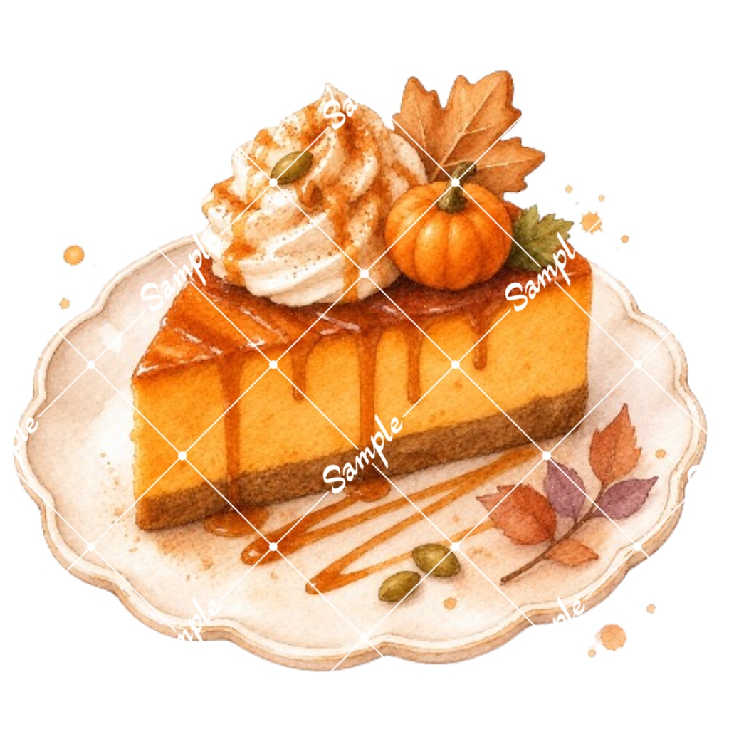 ハロウィンスイーツ 水彩素材10点、背景透過PNG、商用利用OK