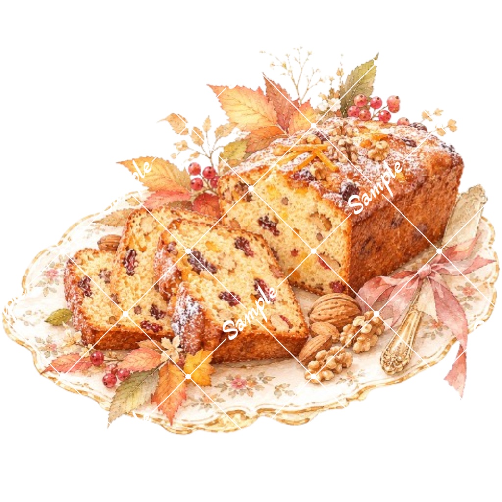 秋の焼き菓子 水彩素材12点、背景透過PNG、商用利用OK