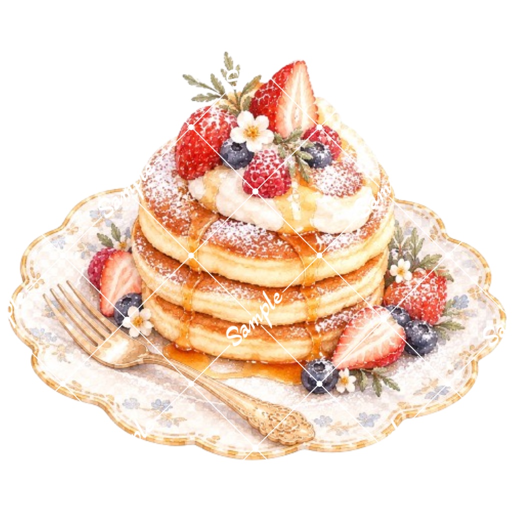 冬のカフェスイーツ 水彩素材15点、背景透過PNG、商用利用OK