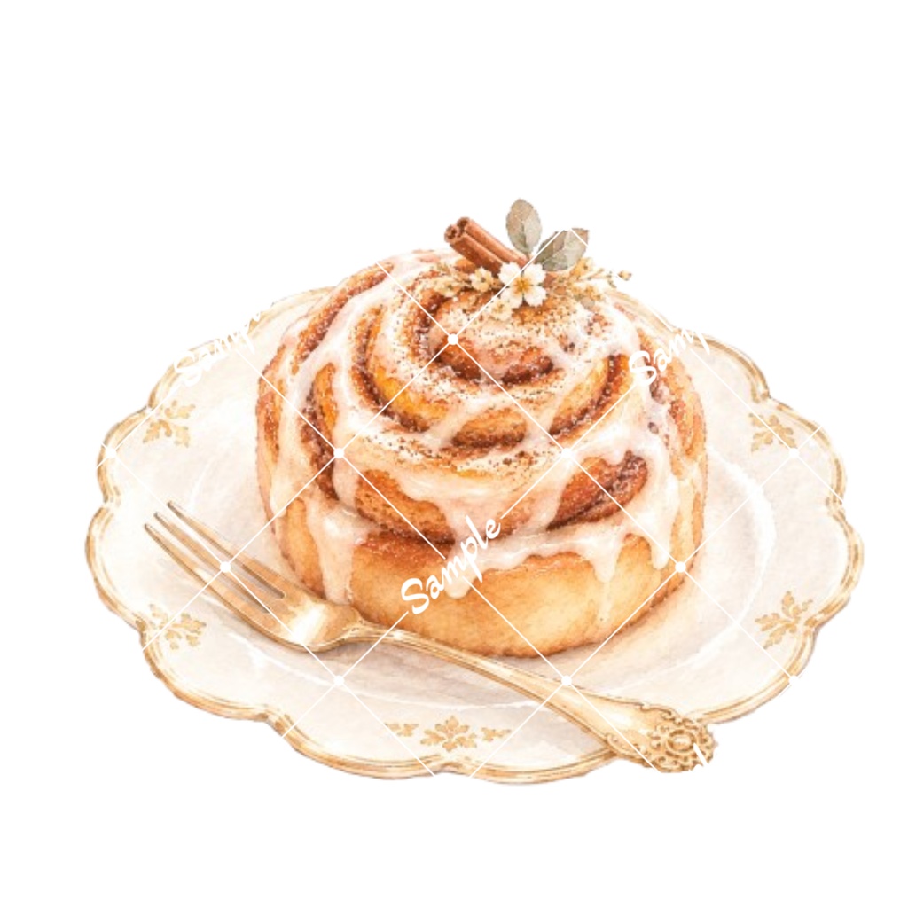 冬のカフェスイーツ 水彩素材15点、背景透過PNG、商用利用OK