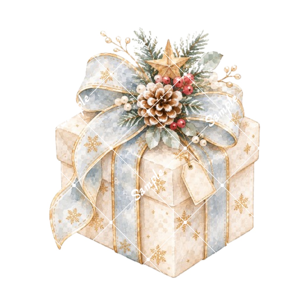 クリスマスカフェ水彩素材15点|背景透過PNG|冬のカフェイラスト