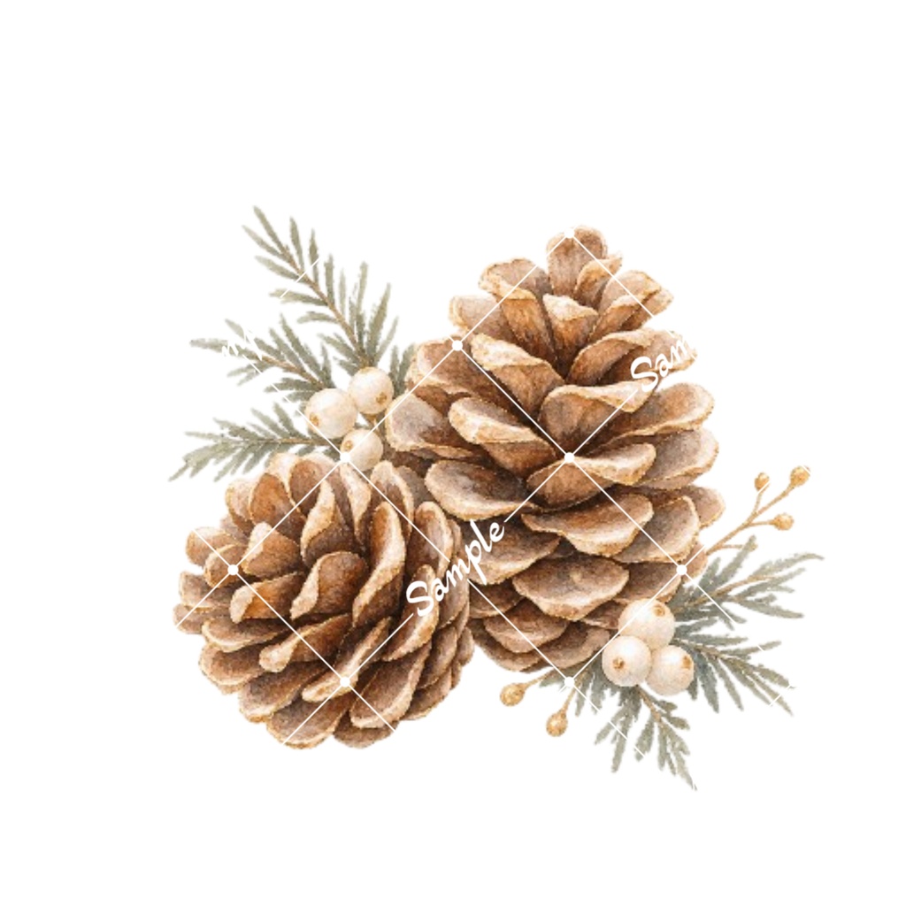 クリスマスカフェ水彩素材15点|背景透過PNG|冬のカフェイラスト