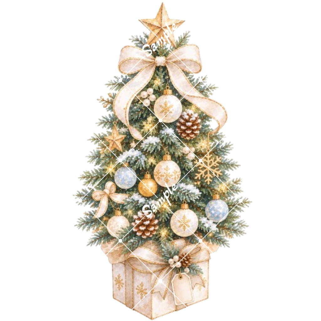 クリスマスカフェ水彩素材15点|背景透過PNG|冬のカフェイラスト