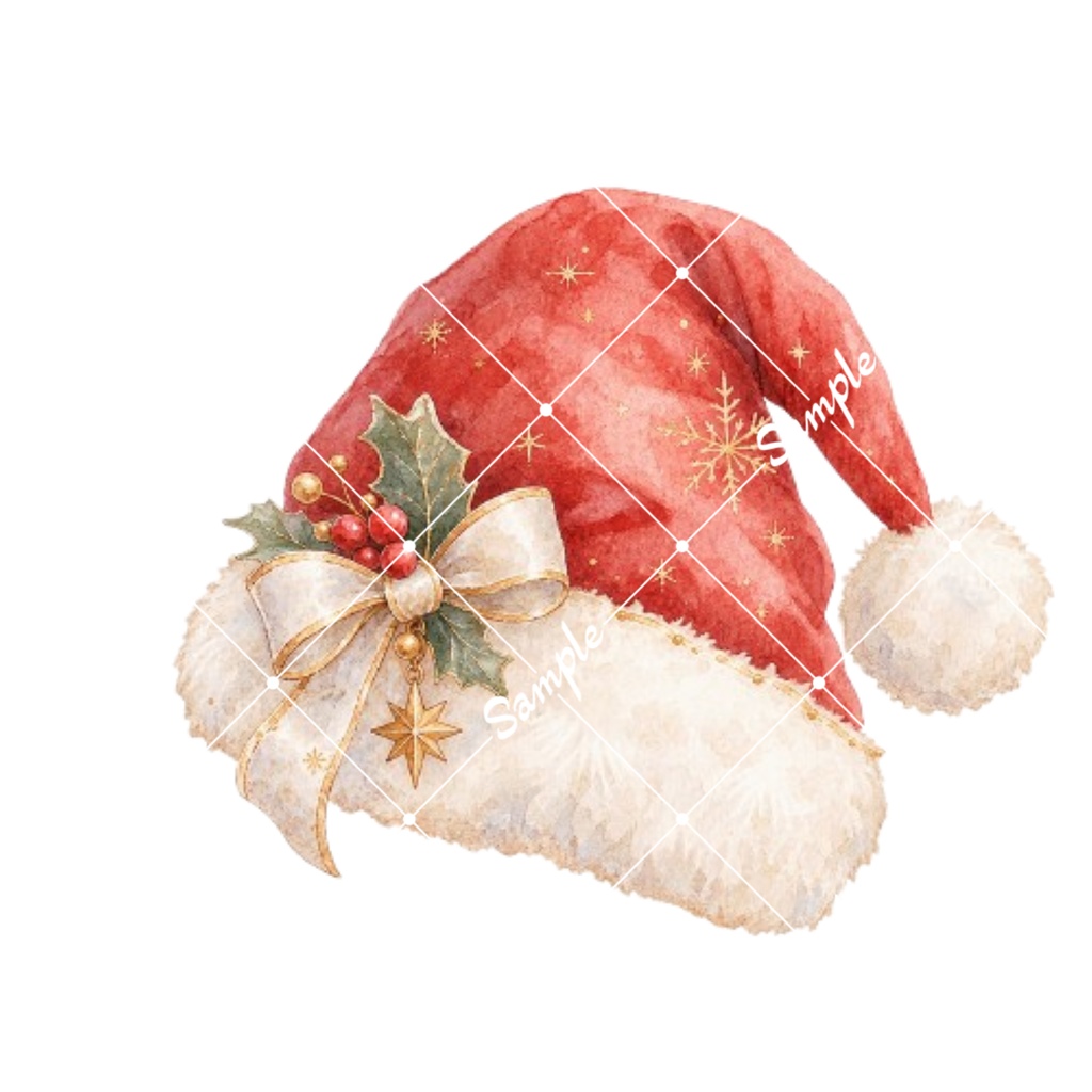 クリスマスカフェ水彩素材15点|背景透過PNG|冬のカフェイラスト