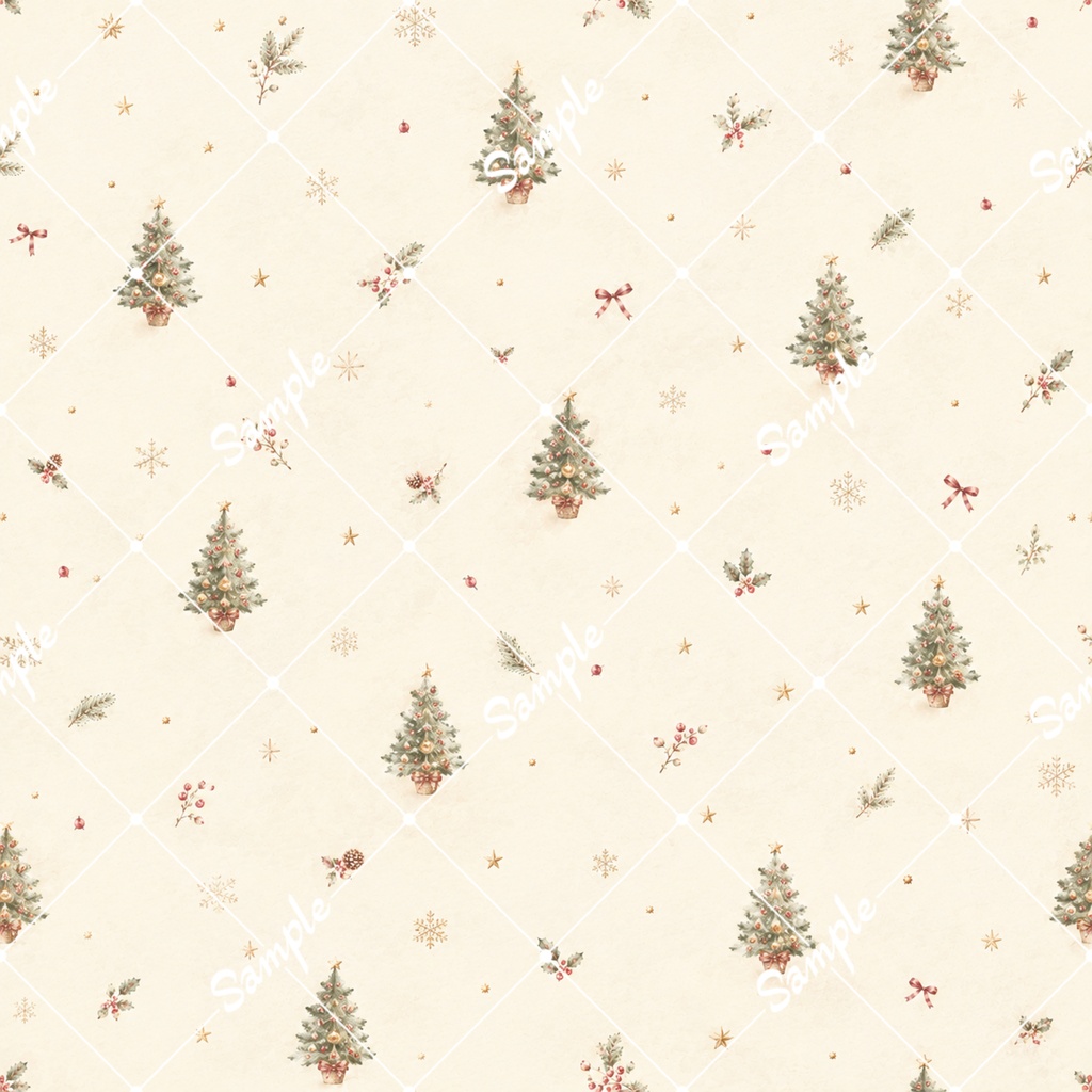 クリスマス デジタルペーパー12種類|大人可愛い水彩カフェ素材