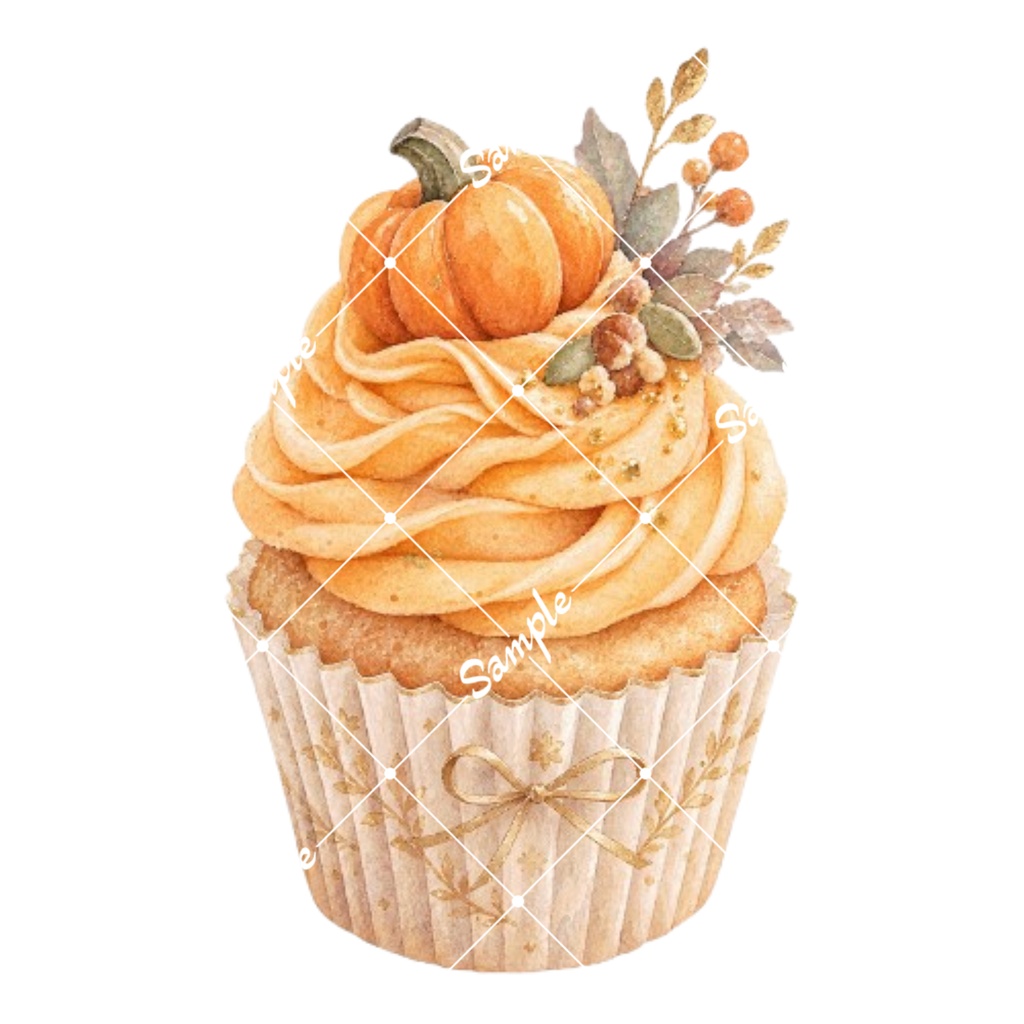 ハロウィンカフェ 水彩素材10点|カップケーキ&ドリンク|PNG・透過素材