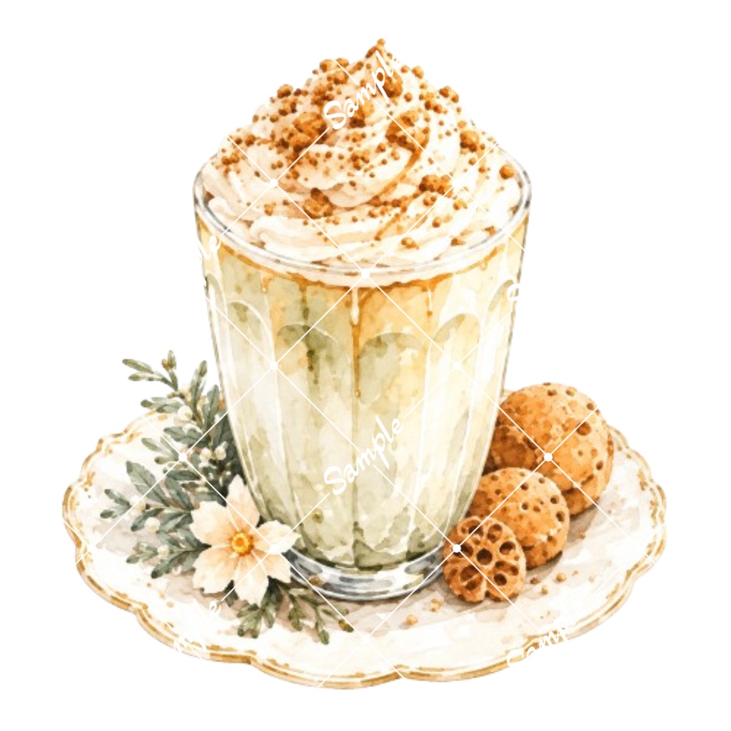冬のカフェドリンク2 水彩イラスト15点| 背景透過PNG、商用利用OK