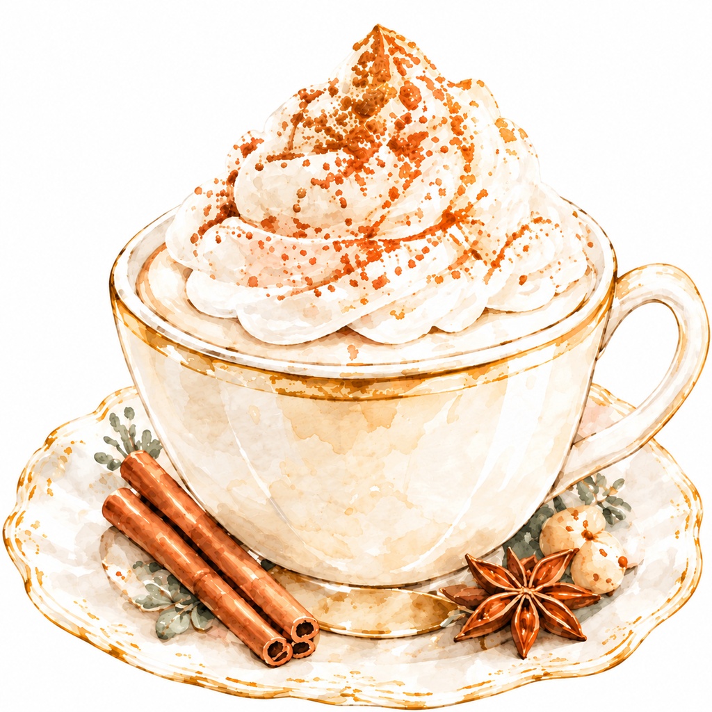 冬のカフェドリンク2 水彩イラスト15点| 背景透過PNG、商用利用OK