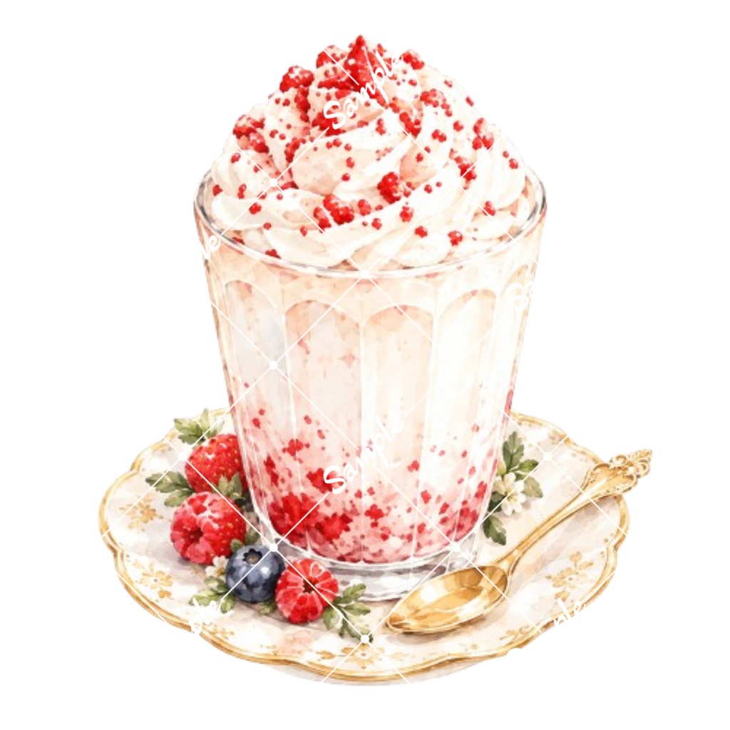 冬のカフェドリンク2 水彩イラスト15点| 背景透過PNG、商用利用OK