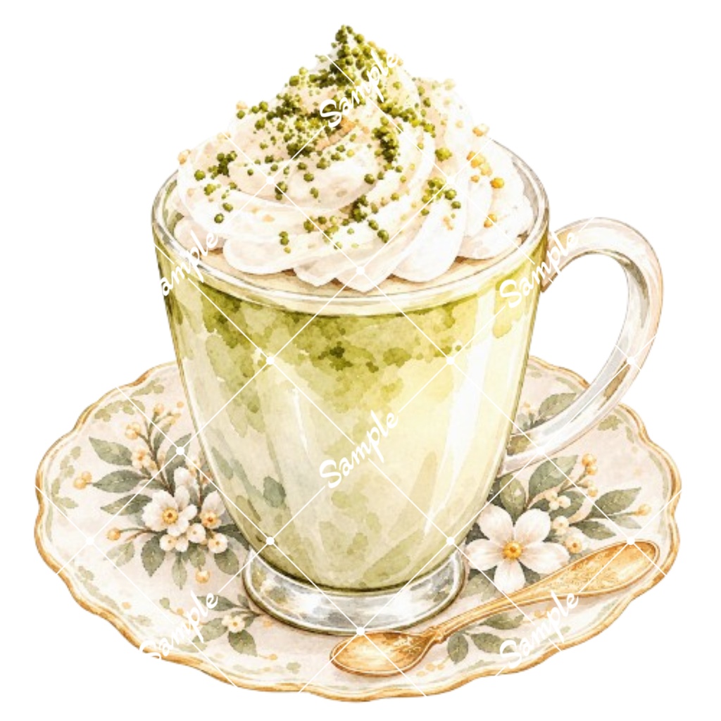 冬のカフェドリンク2 水彩イラスト15点| 背景透過PNG、商用利用OK