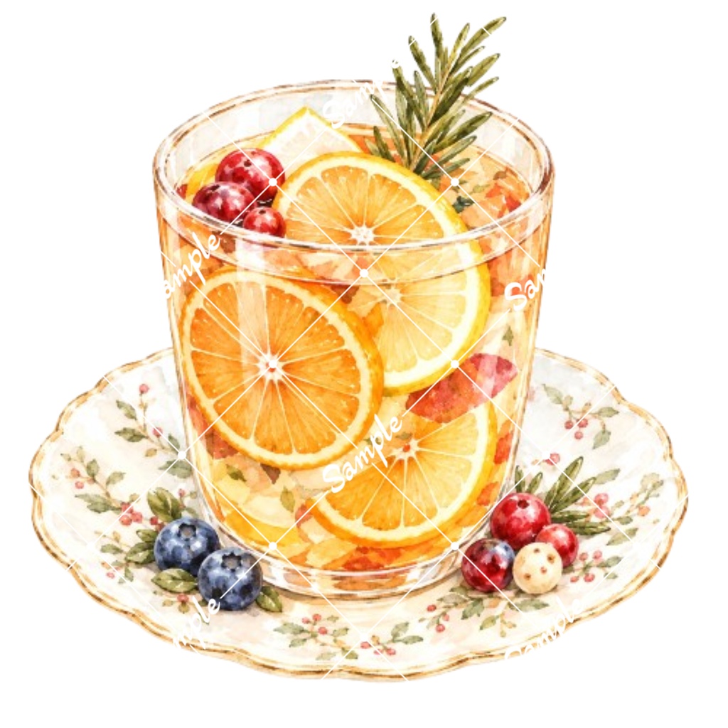 冬のカフェドリンク2 水彩イラスト15点| 背景透過PNG、商用利用OK