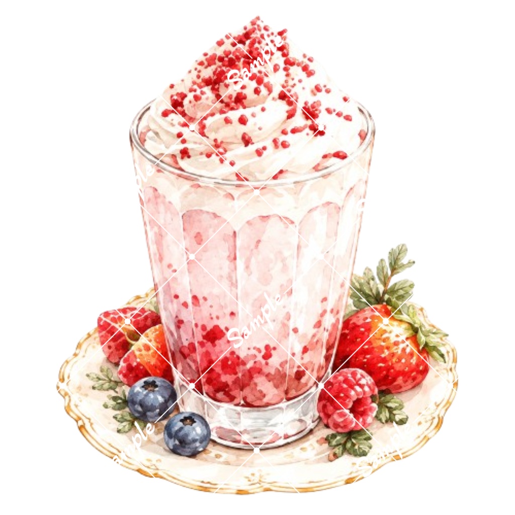 冬のカフェドリンク2 水彩イラスト15点| 背景透過PNG、商用利用OK