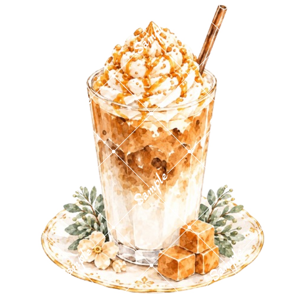 冬のカフェドリンク2 水彩イラスト15点| 背景透過PNG、商用利用OK