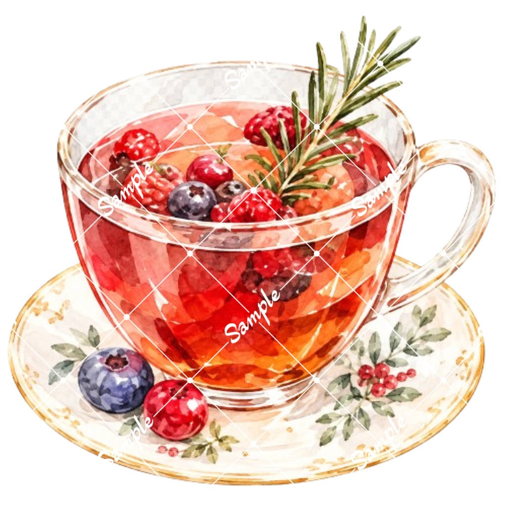 冬のカフェドリンク2 水彩イラスト15点| 背景透過PNG、商用利用OK