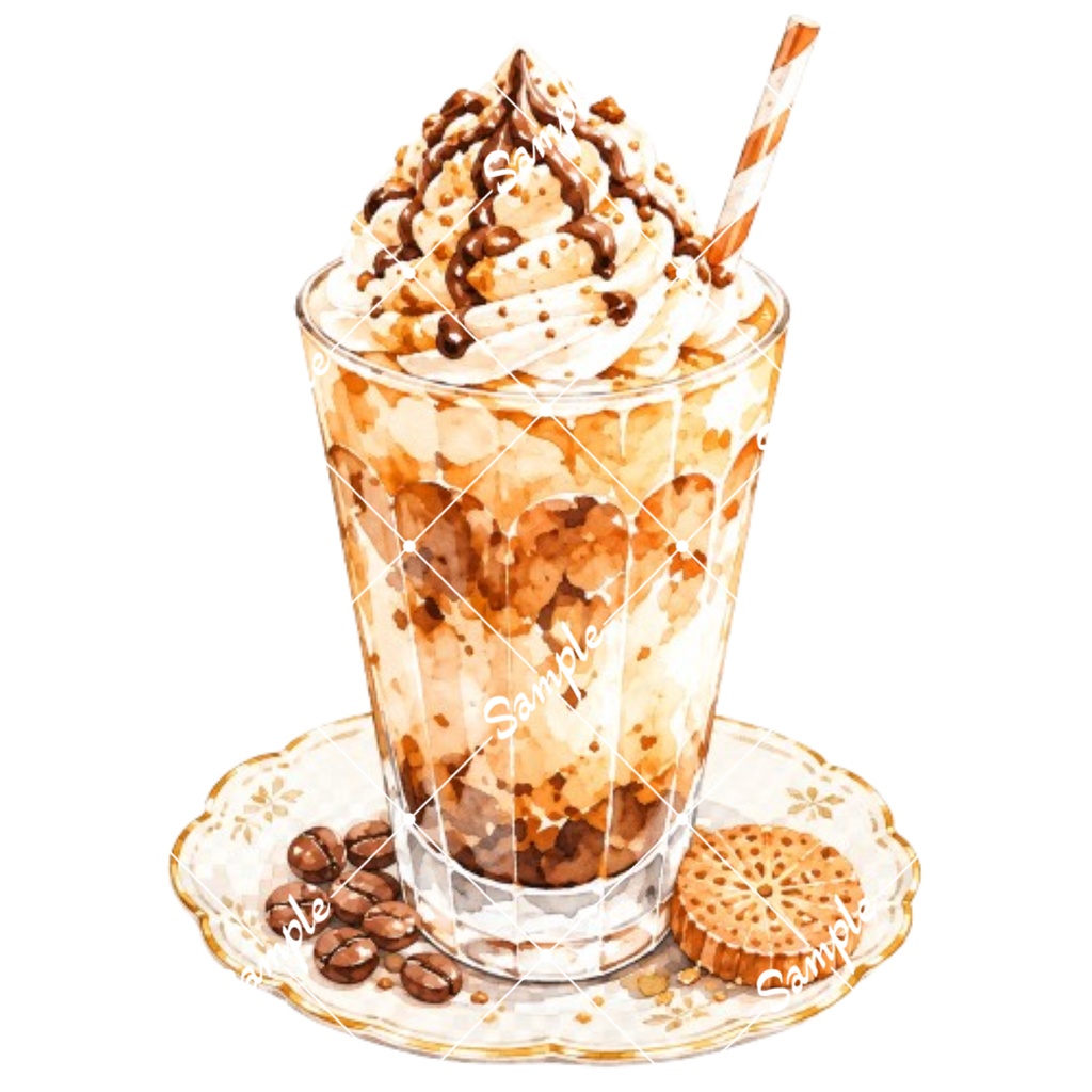 冬のカフェドリンク2 水彩イラスト15点| 背景透過PNG、商用利用OK