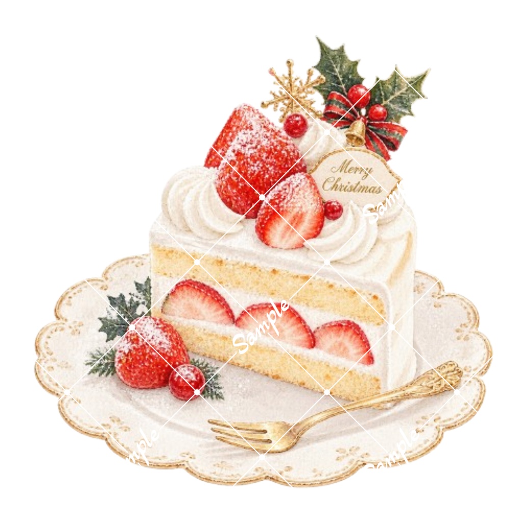 クリスマススイーツ水彩イラスト素材集12点|PNG・透過素材