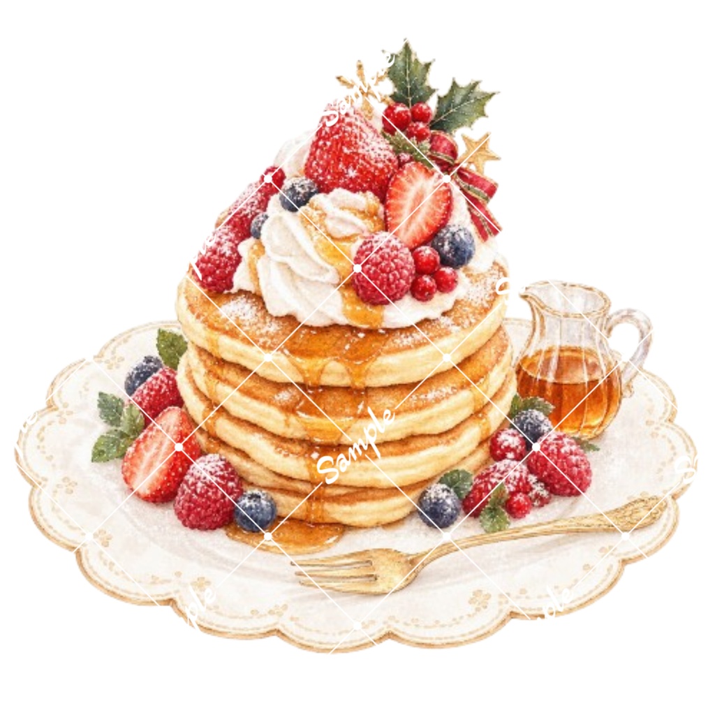 クリスマススイーツ水彩イラスト素材集12点|PNG・透過素材