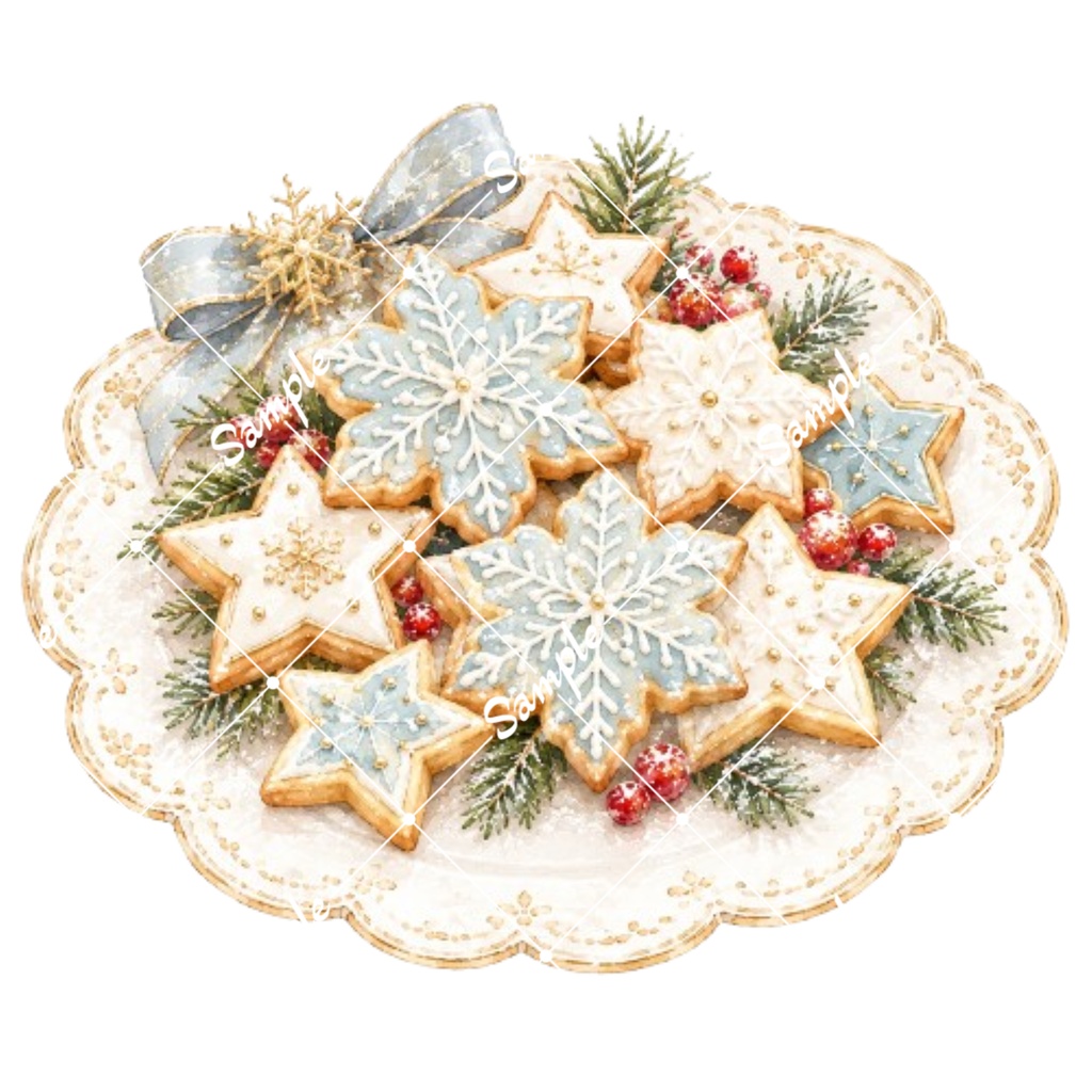 クリスマススイーツ水彩イラスト素材集12点|PNG・透過素材