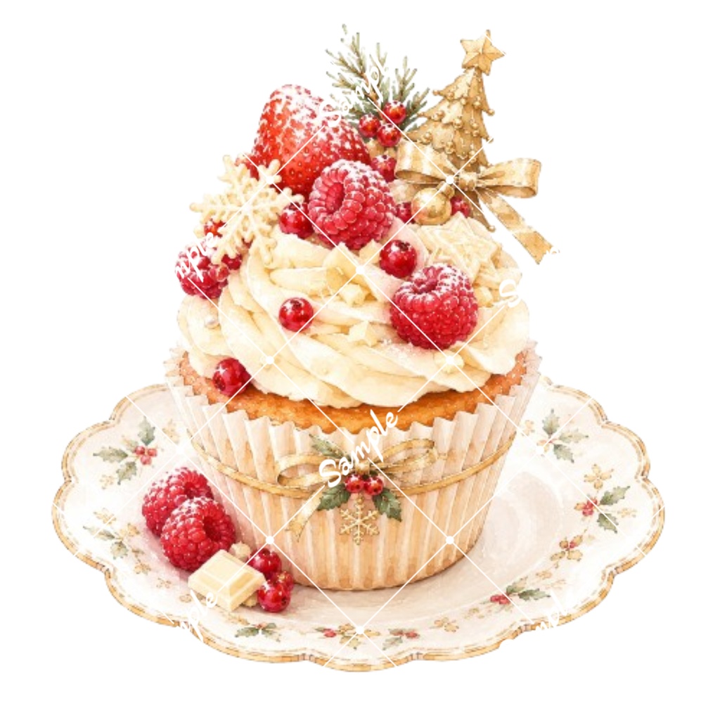 クリスマススイーツ水彩イラスト素材集12点|PNG・透過素材