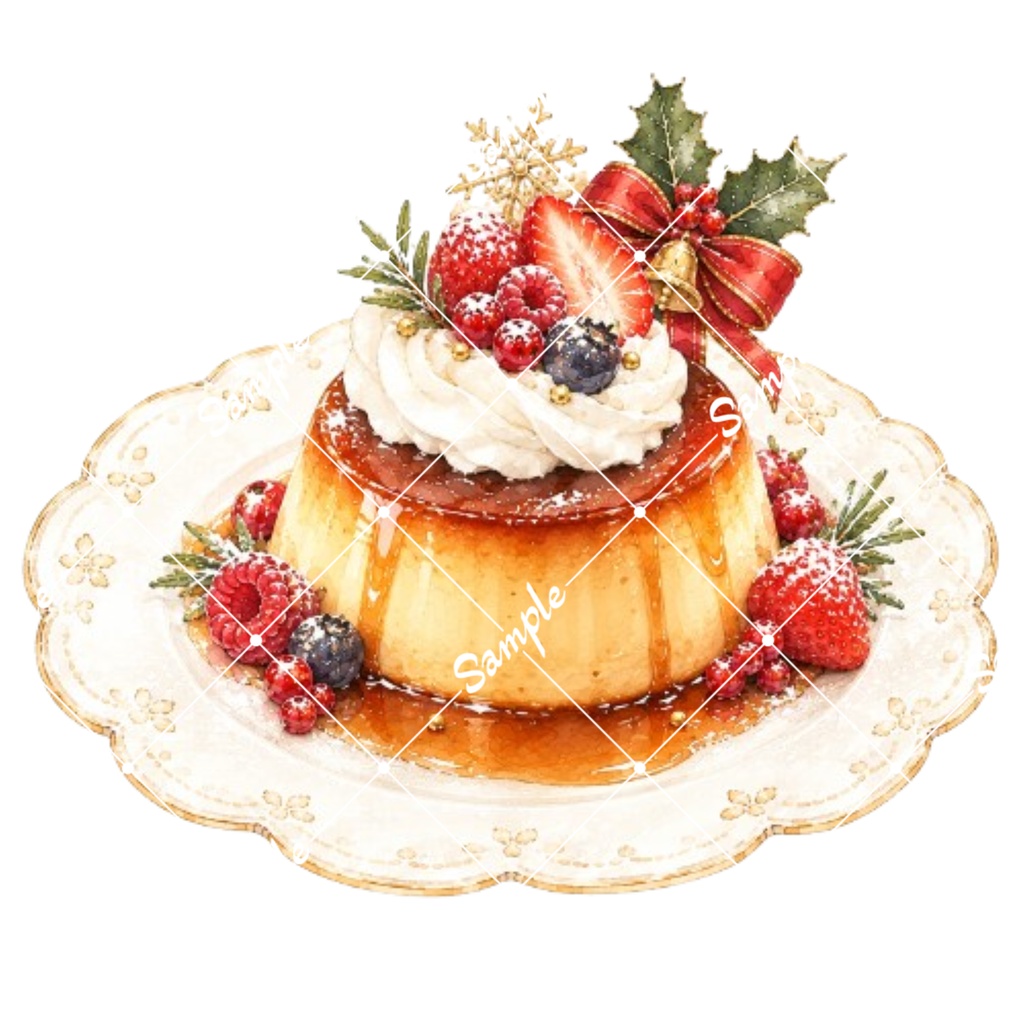 クリスマススイーツ水彩イラスト素材集12点|PNG・透過素材