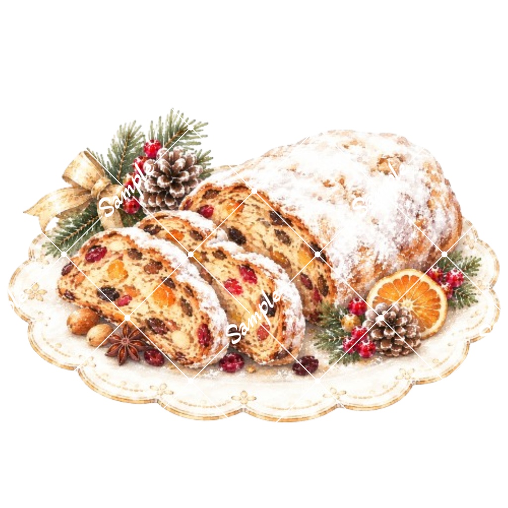 クリスマススイーツ水彩イラスト素材集12点|PNG・透過素材