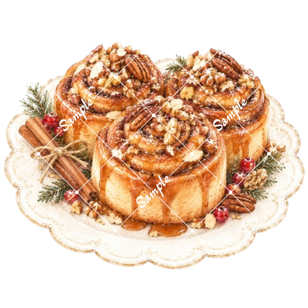 クリスマススイーツ水彩イラスト素材集12点|PNG・透過素材