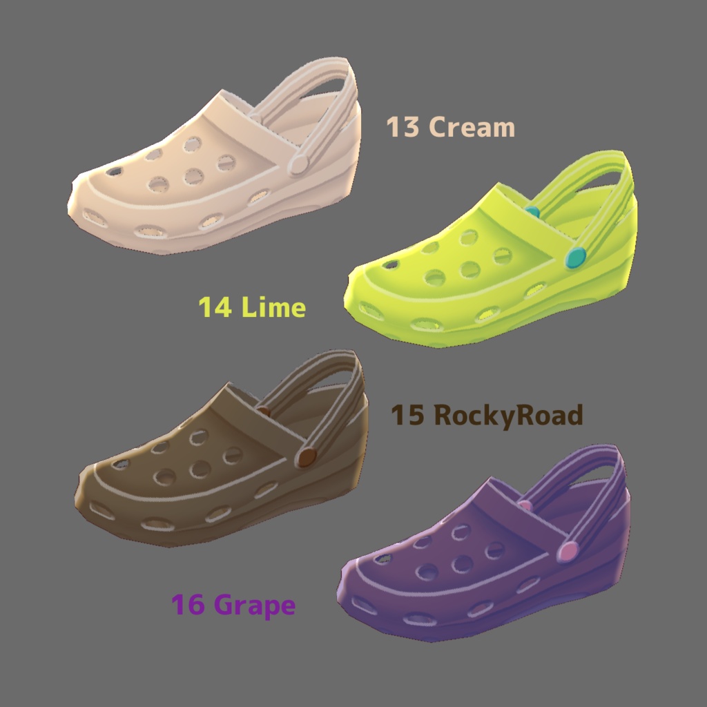 【無料あり】如月式クロックス風サンダル【VRoidテクスチャ】