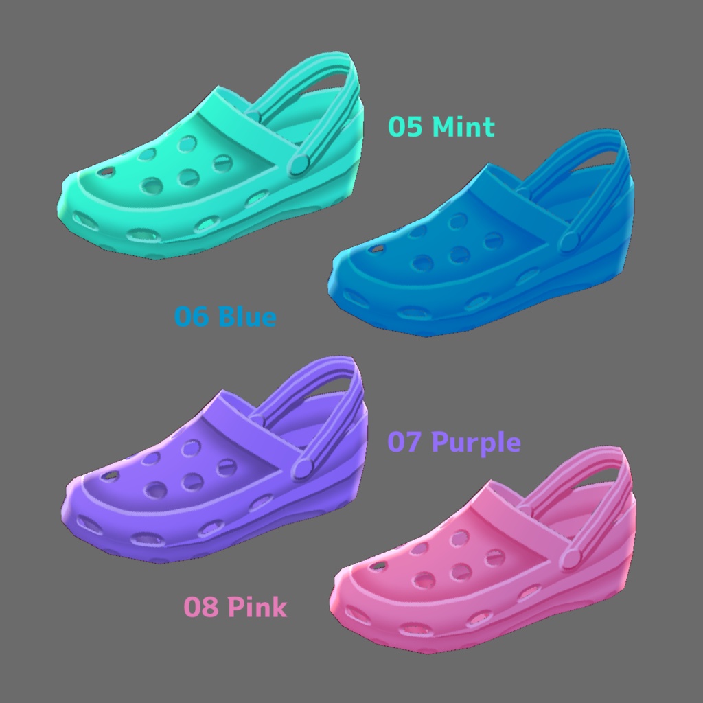 【無料あり】如月式クロックス風サンダル【VRoidテクスチャ】