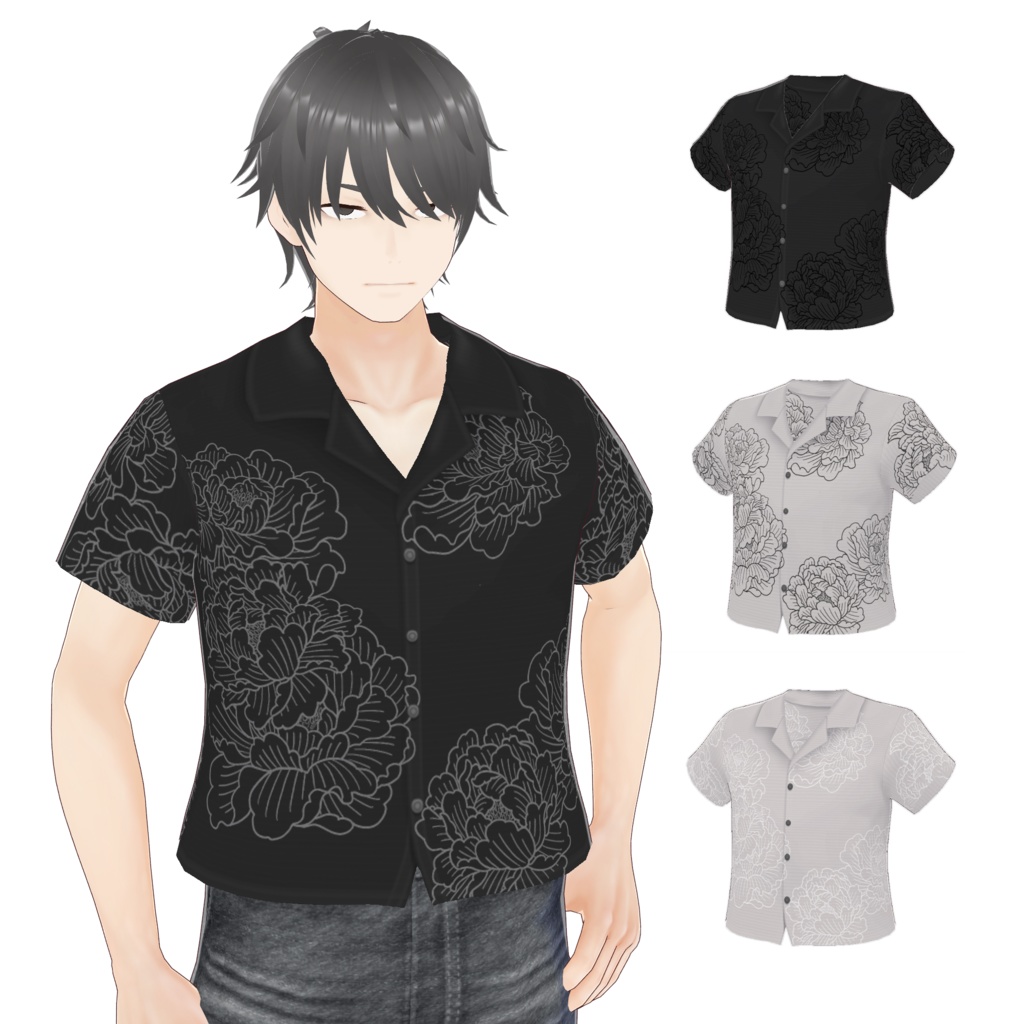 VRoid『柄シャツセット01』(4種類)