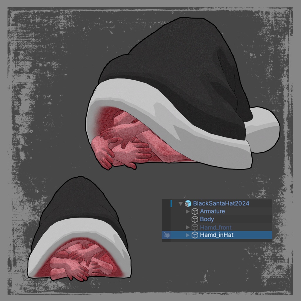 【無料あり】黒き三角帽子-BlackSantaHat2024