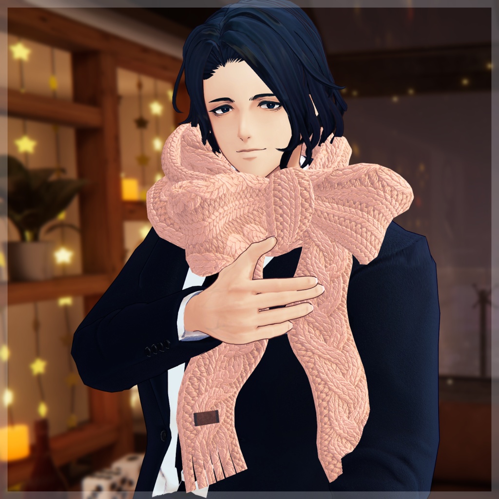 アラン編みリボンマフラー AranRibbonMuffler