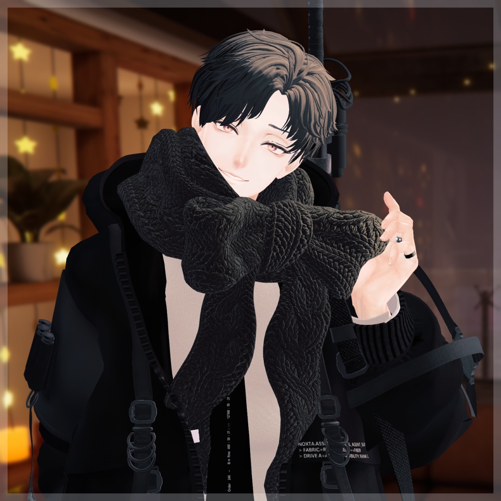 アラン編みリボンマフラー AranRibbonMuffler