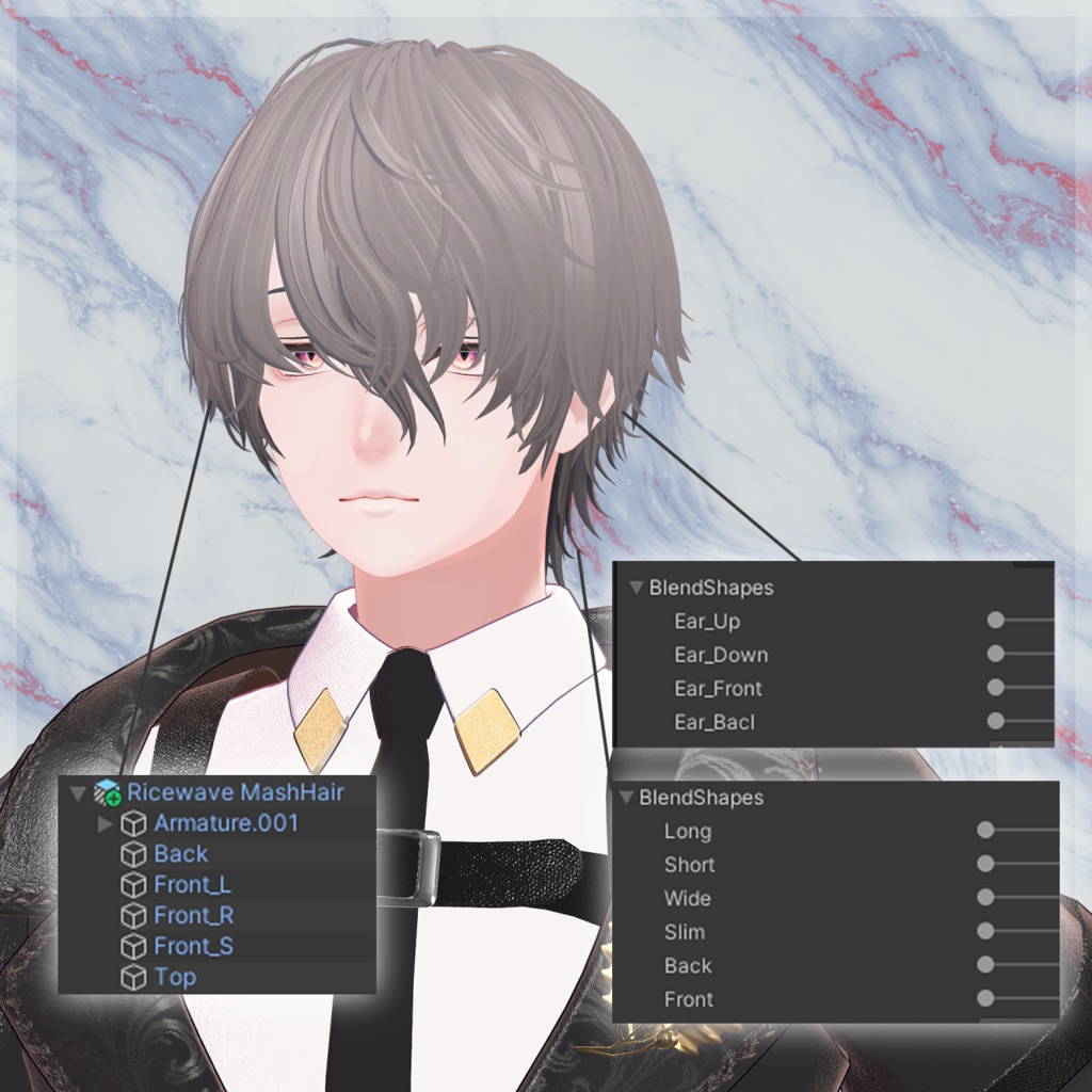 【8Avatar対応】Ricewave MashHair【アバター用髪型】