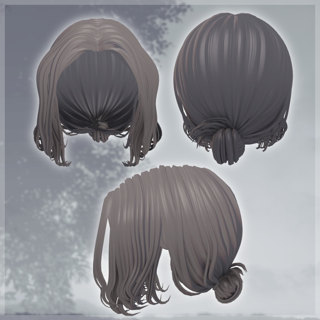 【🖤24H半額🖤】 RicewaveBunHair【アバター用髪型】