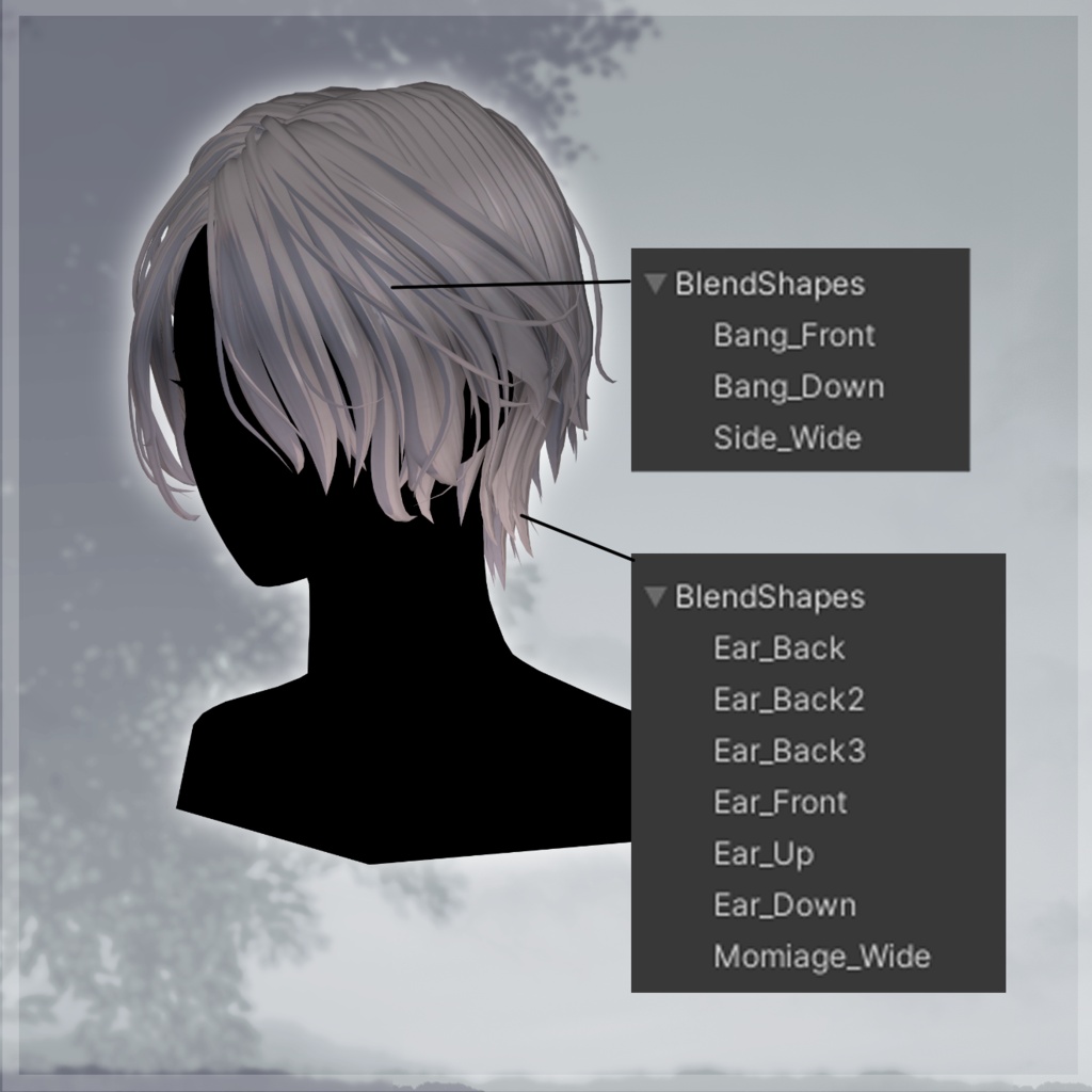 【🎉24H半額🎁】『MistyWaveShortHair』【15Avatar対応】