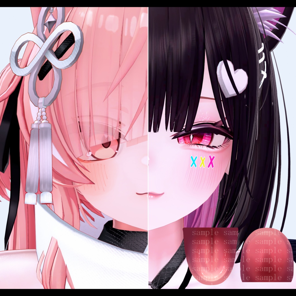 ⛓️GUILTYメイク⛓️Face Blendshape・Eye texture・Makeup等の豪華7点セット!~ギルティメイク~これ一つで誰でも罪な女になれる!イチゴちゃん用
