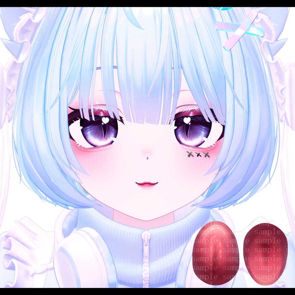⛓️GUILTYメイク⛓️Face Blendshape・Eye texture・Makeup等の豪華7点セット!~ギルティメイク~ぷまちゃん用