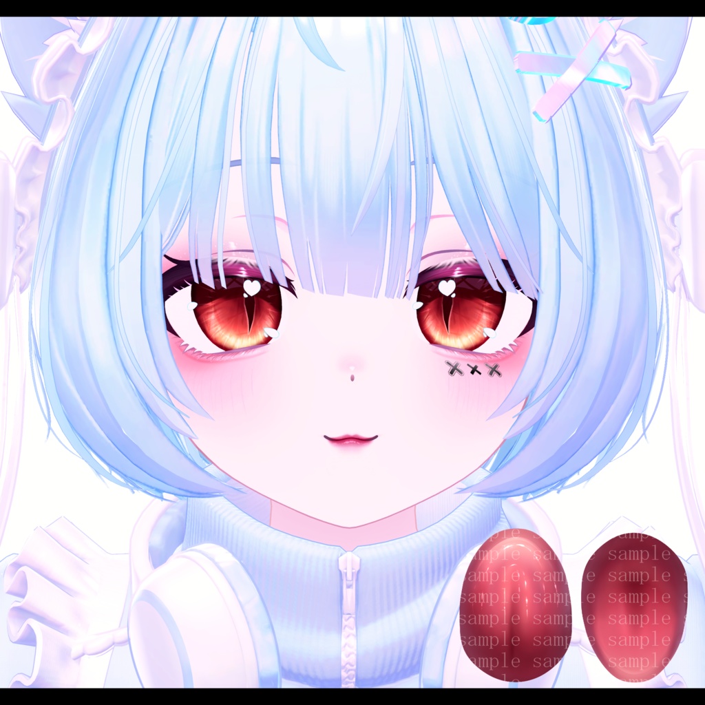 ⛓️GUILTYメイク⛓️Face Blendshape・Eye texture・Makeup等の豪華7点セット!~ギルティメイク~ぷまちゃん用