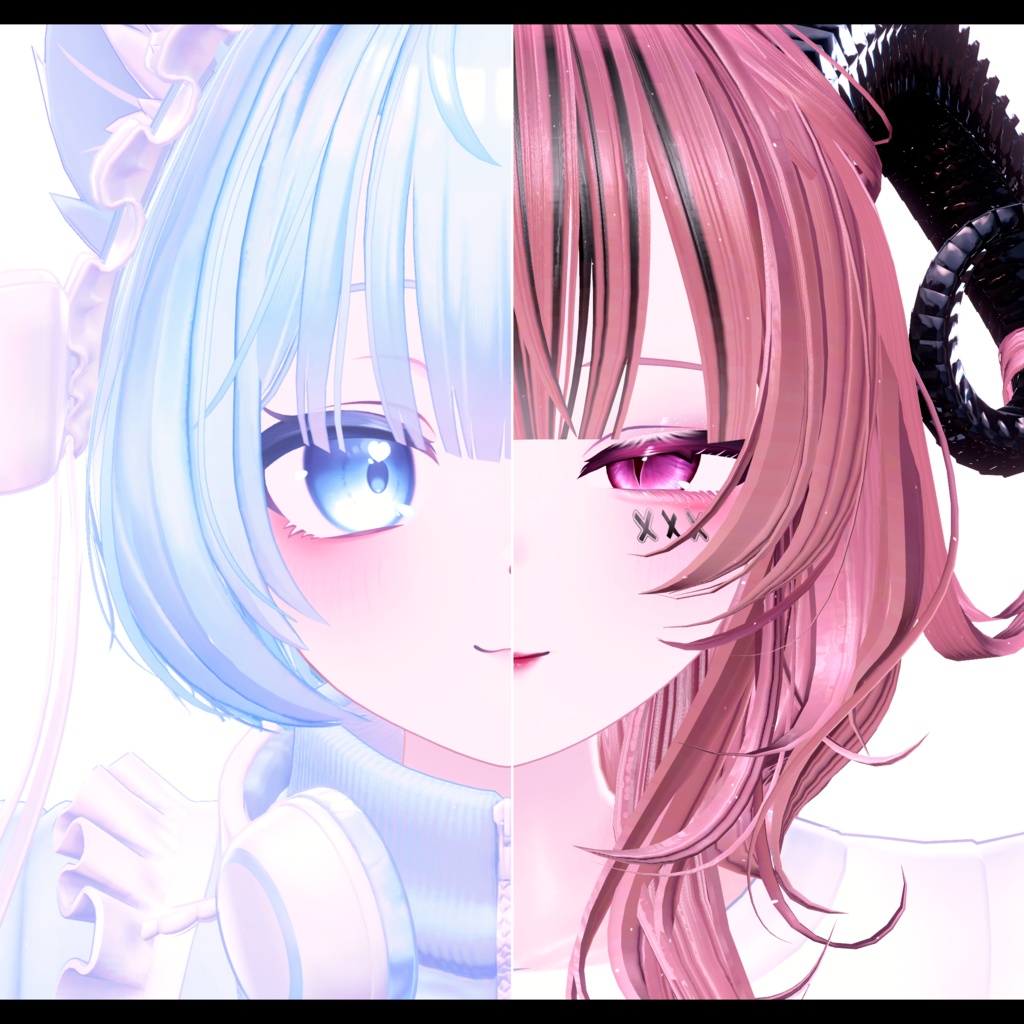 ⛓️GUILTYメイク⛓️Face Blendshape・Eye texture・Makeup等の豪華7点セット!~ギルティメイク~ぷまちゃん用